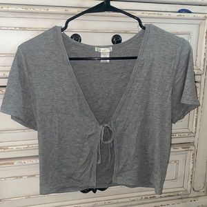 Gray Crop Top